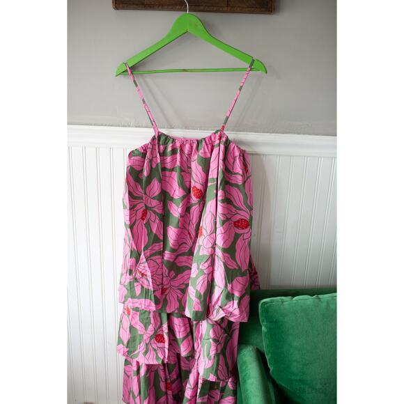 Anthropologie Corey Lynn Calter Tie-Shoulder Tiered Midi Dress Small NEW - Picture 5 of 5